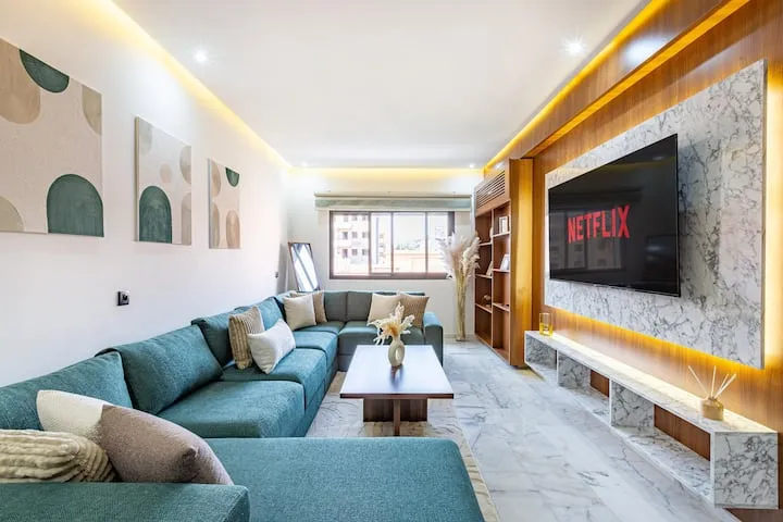 Appartement moderne à louer à Marrakech, situé à Guéliz, comprenant une chambre