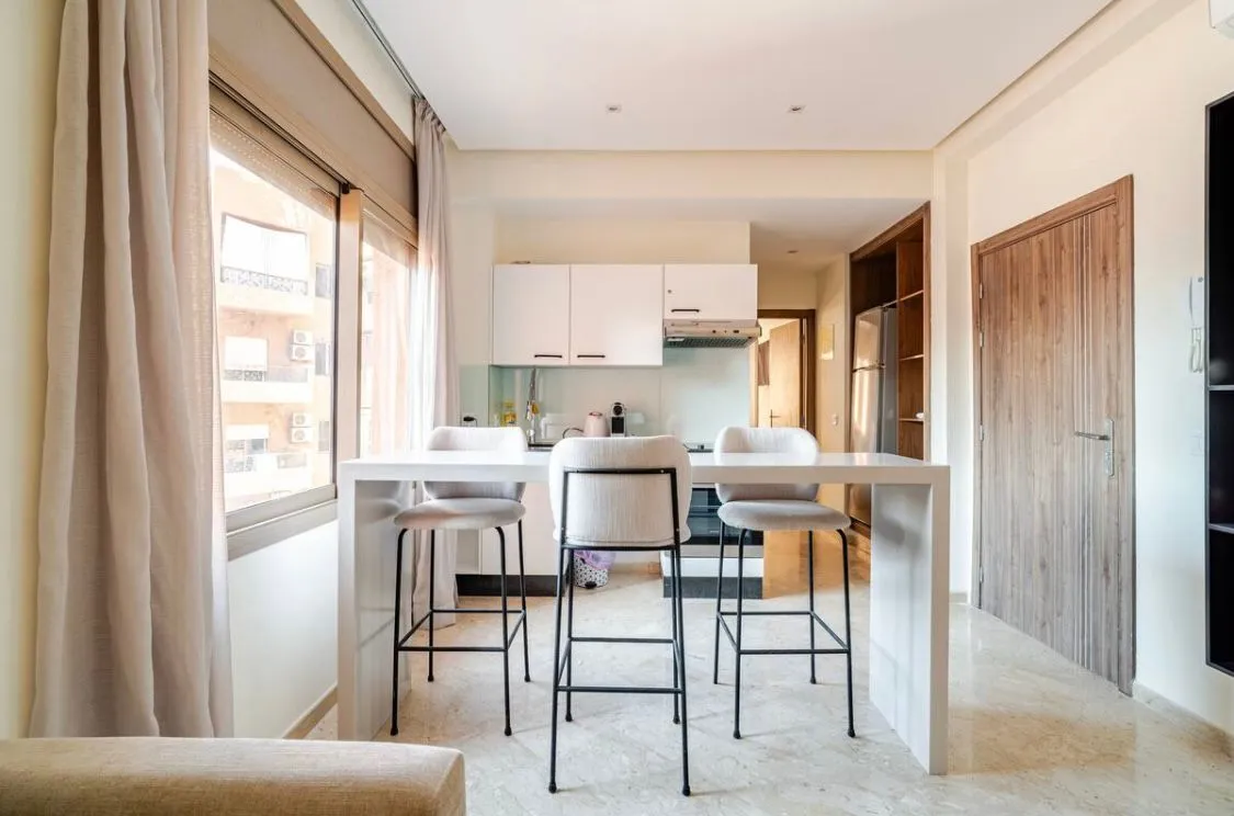 Appartement moderne d'une chambre à louer à la journée à Marrakech.